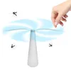 Nya Fly Fan Soft Blades Automatisk Flyfångare Food Protector Silent Keep Away from Flues USB för utomhushemkök Picknickbord