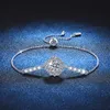 S925 Echte Moissanite -armband voor vrouwen 925 Sterling Silver Princess Cut Gra Diamond Luxe sieraden Jubileum Geschenk tennisbanden