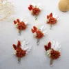 Fiori secchi Erba Bouquet autunnali Fiore Boutonniere Matrimonio da uomo Rustico Sposo Best Man Anniversario Decorazione