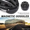 Cycling Helmets VICTGOAL MTB D Bicyc Helmet USB Rechargeab Taillight Cycling Helmet for Men Mountain Road Sun Visor Goggs Bike Helmets HKD230626