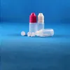 100 juegos de 8 ml (1/4 oz) Frascos cuentagotas de plástico Tapas a prueba de NIÑOS Puntas PE LDPE E Vapor Cig Liquid 8 ml Duqpv