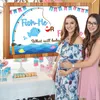 Novità Giochi Gone Fishing Gender Reveal Poster Po Sfondo Blue Boy Pink Girl Baby Shower Party Sfondo Decorazione per Parent to Be 230625