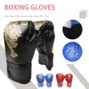 Sports Gloves 1 Pair Adults Kids Boxing Gloves Breathable Leather Training Fighting Gloves Sanda Boxing Training Gloves Kickboxing Accessories 230625