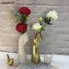Vazolar Seramik Vazo İskandinav Stili Altın El Vazo Çiçekleri Modern Ev Ofis Dekoru Yaratıcı Çiçek Kompozisyonu Oturma Odası Süsleme 230625