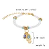 Charm Bracelets 2023 Fashion Colorful Soft Pottery Shell Daisy Set Bracelet Creative Blue Turquoise Beaded Palm Jewelry For Women