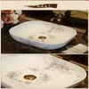 Europe style luxury bathroom vanities chinese Jingdezhen Art Counter Top ceramic restaurant wash basin sinksgood qty Sfcgg
