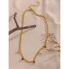 Naszyjniki wiszące Yhpup kolorowe serce sześcienne cyrkonia łańcuch ze stali nierdzewnej złoto kolorowy kołnierzyk dla kobiet delikatna biżuteria mody 230626