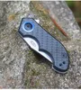 Top Kwaliteit Pocket Flipper Zakmes CPM-20CV Stone Wash Blade Koolstofvezel Stalen Handvat EDC Zakmessen Met Doos