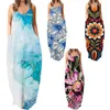 Casual Dresses Ladies Spring And Summer Printed Sexy Round Neck Sling Long Dress Plus Size Formal