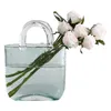 Vasi Creative Clear Glass Fish Tank Decoration Bubble Flower Borsa a mano Vaso per centrotavola Composizione floreale 230625