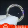 Anel solitário anel infinito 925 prata esterlina micro pave AAAAA zircônia cúbica noivado aliança de casamento anéis para mulheres joias de festa 230626