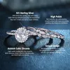 Solitaire Ring she 3 Pieces 925 Sterling Silver Oval Engagement Ring Bridal Set for Women AAAAA CZ Art Deco Wedding Bands Romantic Jewelry 230626