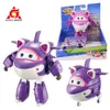 Jouets de transformation Robots Super Wings 5 "Taille Supercharged Transforming Crystal Bucky Transform Bot Avion Robot Figures Jouets de transformation pour enfant 230625