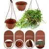 14PCS Plastic Flower Pot Chain Plant Basket Plant Pot Holder Hanging Balcony Decor Plants Bonsai Home Balcony Garden Decoration