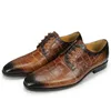 Haute qualité luxe Derby chaussures hommes en cuir véritable chaussures robe de mariée classique chaussures décontractées motif Crocodile livraison gratuite