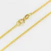 Chaînes Pure Au750 Chaîne en or jaune 18 carats 1 mm Collier à maillons de blé pour femmes 18 pouces