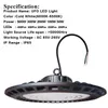 UFO LED High Bay Light, Éclairage pour Entrepôt, Blanc Froid 6500K 500W, Cordon d'Alimentation Inclus, 60000 LM, 85-265V, IP65 Imperméable Incassable Luminaire Crestech168