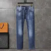 Jeans pour hommes Designer jeans mens mode classique brodé décontracté plus la taille pantalon en denim lavage élastique pieds maigres pantalons droits slim BSXZ