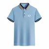 Polos Masculinos Verão Tendência Bordados Casual Polo T-shirt Roupas Masculinas Marca de Alta Qualidade Negócios Masculinos Lapela Camisa Polo Manga Curta 230625