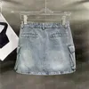 Plus Size Kleider Designer Denim Röcke Kleid für Frauen Designer Brief Abzeichen Kurze Mode Hohe Taille Frau Minirock Hiphop Streetwear S2JG