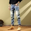 Mäns jeans jeans för män avsmalnande harem män cowboy byxor stilfulla byxor smala fit boot cut lyx casual lös stretch harajuku elastic xs 230626