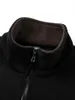 Men's Jackets Small Size & Order Up Casual Black Long Sleeves Polar Fleece Stand Collar Jacket