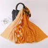 Scarves 2023 Dot Print Frayed Shawls Women Cotton Long Soft Spot Polka Stripe Scarf Wrap Hijab Muffler 6 Color