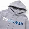 Tracksuiten Trapstar Designer Hoodie Track zweiteils Set weiß und blau Buchstaben Handtuch Stickerei gepolstert Sweatshirt und Sweat Hosen Model Trade