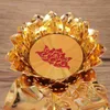 Ljushållare Spot Holder Lotus Gold Diwali Diya Lamp Indian Stand Mässingslampor Oil Flower Decor Tealight Crystal Candelabra Använd Lights 230625