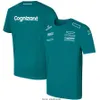 F1 Aston Team T-shirt Formuła 1 Racing Suit krótkie rękawowe koszulki Letni kierowca zielony Szybki suchy koszulka Męska Modna koszulka