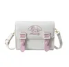 MEISJE Kawaii Roze Witte Melodie Cinnamoroll PU Vierkant Eén Schoudertas Leuke Zachte Accessoires Messager Bags