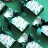 Present Wrap Green Paper Candy Boxes Bag Bright Box Baby Shower Favors Birthday Party Christmas Supplies Decoration 230625