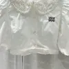 デザイナーの女性トリミングTシャツホワイト半袖