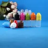 100セット3ml（1/10 oz）プラスチックドロッパーボトルチャイルドプルーフセーフキャップヒント