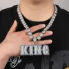 Colares com Pingente UWIN Colares com Nome Personalizado Iced Out Azul Céu Zircão Cúbico Letras Pingente Moda Personalizado Hip Hop Jóias para Presente 230626