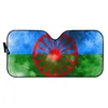 Тени Универсальные чехлы на лобовое стекло автомобиля Romany Roma Travelers Flag Pattern Солнцезащитный салон УФ-протектор Переднее окно Солнцезащитный козырек 2023