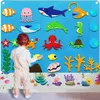 أدوات الحرفية 42pcs DIY Felt Board Stories مجموعة Montessori Ocean Animal Family Interactive Preschol