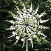 Décorations de jardin Moulin à vent en métal unique et magique 3D Wind Powered Sculpture cinétique Pelouse Solar Spinners Yard Decor 230625