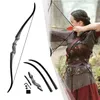 Bow Arrow Black Hunter Takedown Recurve Bow 60inch med bambu kärnbenar bågskytte jakt målövning för jakt mål 20-60lbshkd230626