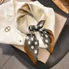 Scarves 70cm Silk Satin Polka Dots Hair Scarf Women Handkerchief Printed Female Square Head Bandana Small Neck Muffler Hijab Lady Girl