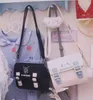 Lovely Pink White Melody Cinnamoroll PU Square MINI One Shoulder Bag Girl CuteAccessories Messager Bag con bottone 3 colori