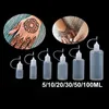 2024 5/60/100ml frasco pequeno recipiente gota garrafas pe cola aplicador agulha squeeze garrafa para papel quilling diy scrapbooking artesanato