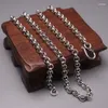 Ketten S925 Sterling Silber Halskette Damen Herren Luck Rolo Kabelkette Link 5mmW 20inch 24-25g