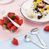 New Stainless Steel Coffee Spoon Smile Face Teaspoon Dessert Snack Ice Cream Scoops Fruit Salad Fork Dinnerware Kitchen Tableware