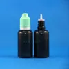 30 ml 100 datorer/parti LDPE Black Double Proof Plastic Droper Bottle With Thief Safe Child Safety Caps Squeezable för E CIG JXUIL