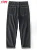 Men's Jeans Dark Color Ripped Salty Denim