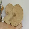 Handfans handgjorda fansrattan dekoration för bröllop naturligt palmblad vävt fans väggkonstdekor för bondgård ornament jn26