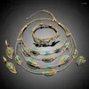 Necklace Earrings Set 24K Gold Plated Sunflower Jewelry Luxury Exaggerated Brazilian Woman Wedding Accessories Wholesale Price