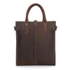 Aktentaschen PNDME Vintage Männer Frauen Hand Aktentasche Business Casual Echtes Leder Laptop Tote Schulter Messenger Tasche