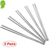 Neue 1/ 3/ 5 Pairs Edelstahl Stäbchen Set Chinesische Metall Nicht-slip Stahl Essstäbchen Kit Mehrweg lebensmittel Sushi Sticks Küche Werkzeuge